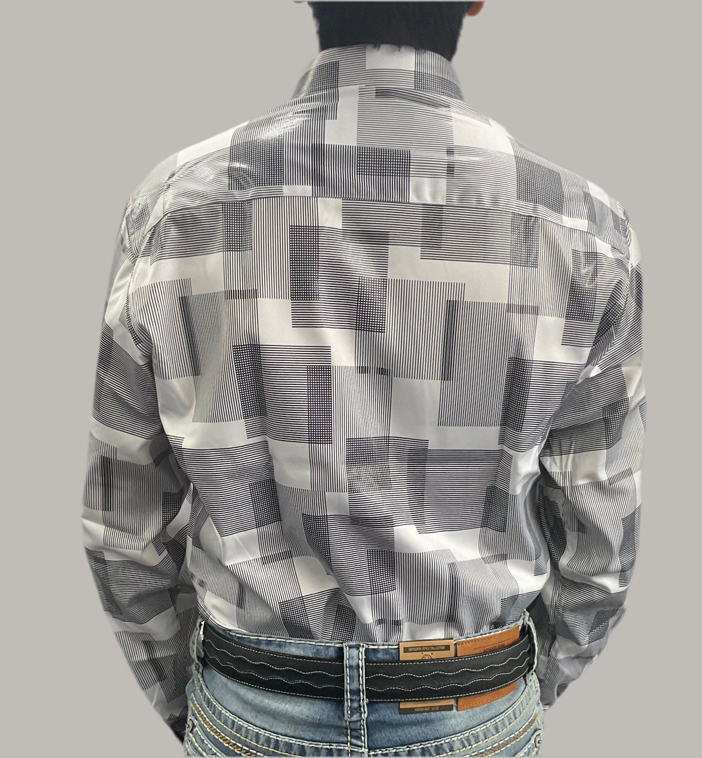 Montero men shirt style TM0821 white/black ( Camisa de hombre Montero Blanca/negro )