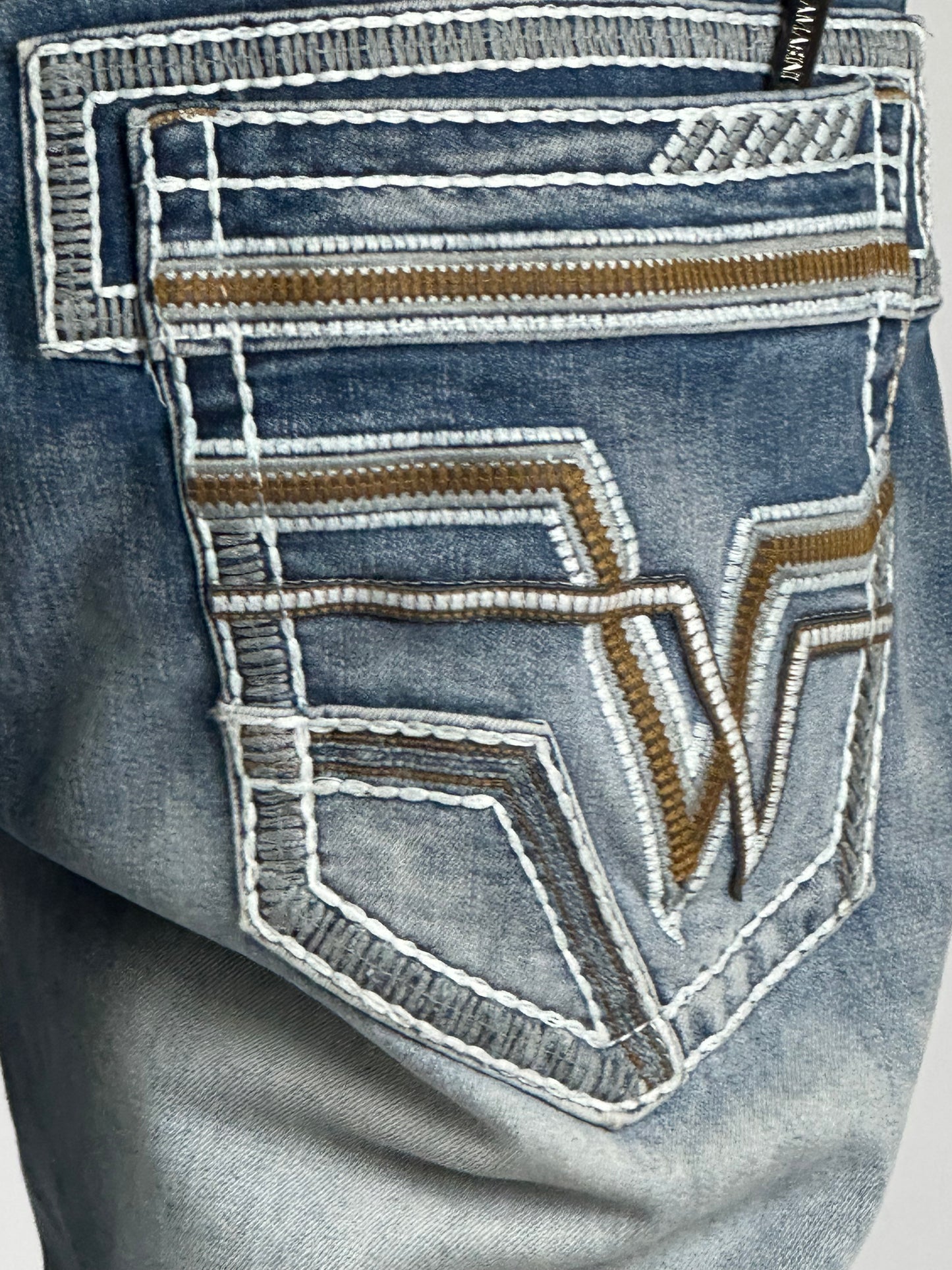 Lamasini LAM-26501 Medium Blue Men’s Boot Cut Stretch Jeans