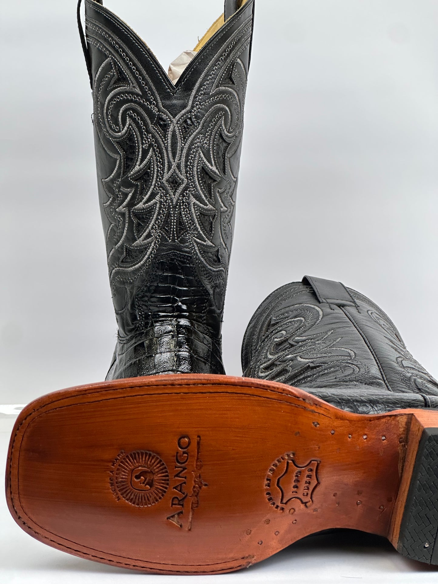 Arango Black Genuine Alligator Belly Exotic Men’s Boots