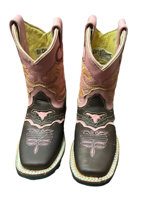 Ok corral Kids (Girls) Boots Clearance Final Sale/Last pair brown/ pink