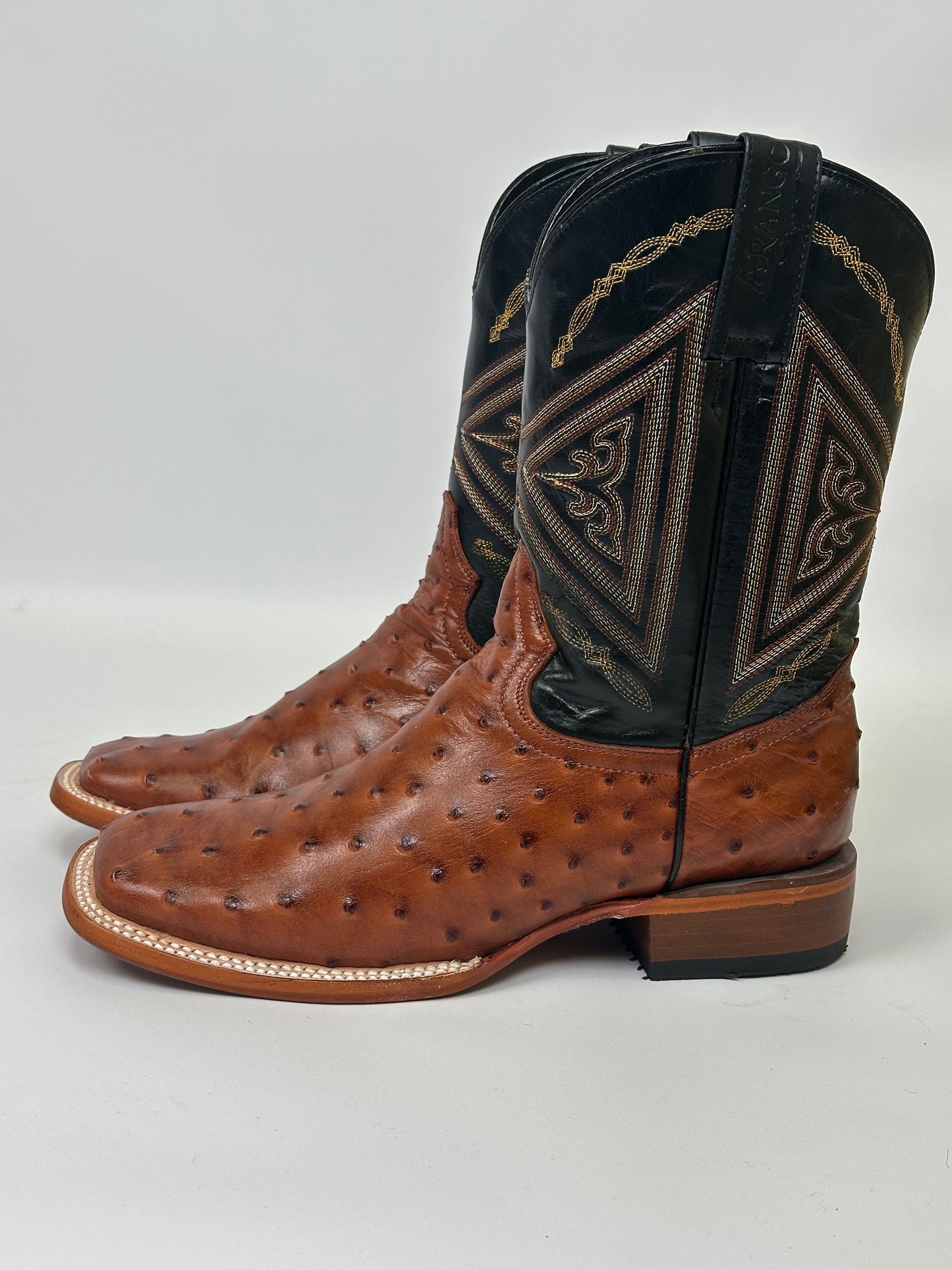 Arango Ostrich Print Cognac Men’s Pro-Rodeo Western Boots