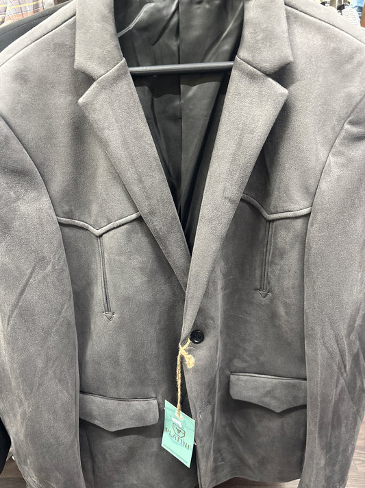 Platini Mens Coat/Saco Grey/Gris (Saco Caballero) Gamuza/Faux Suede Charcoal BLZ9445