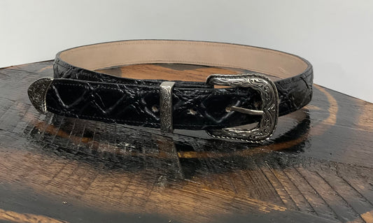 Kid black fish print Belt