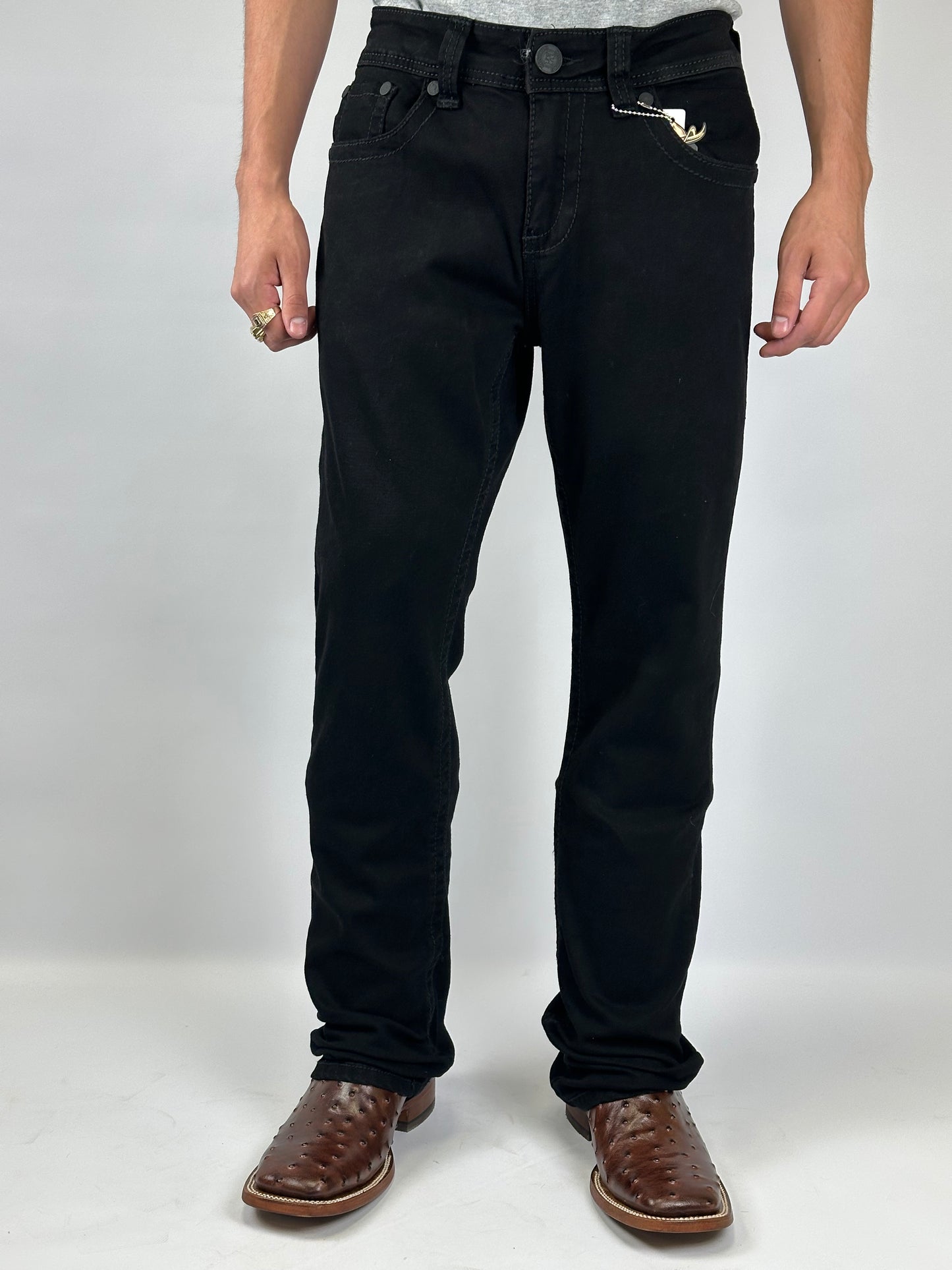 Montero Men’s Modern Boot Cut Stretch Jeans | Black | MT4664-BLK