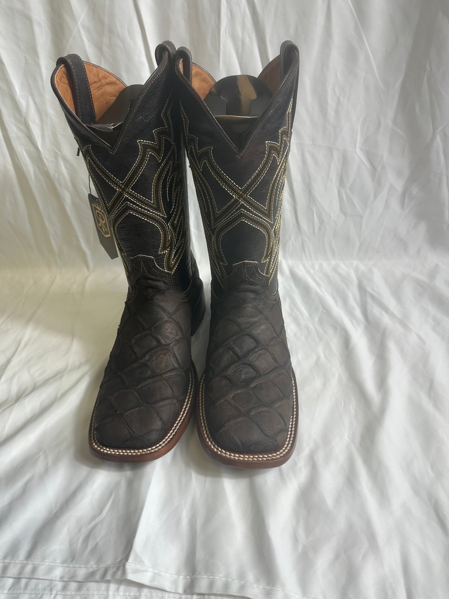 American Brand Pirarucu Boots 070 PPAL C – Café Picasso Square Toe Leather Sole