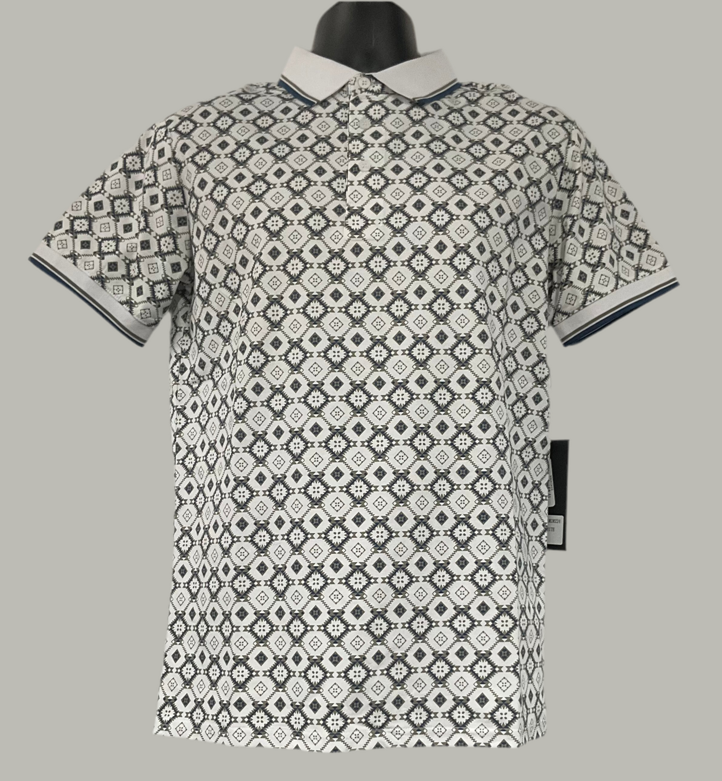 Men’s Polo Lamasini LAM28224 White/ navy and grey modern fit