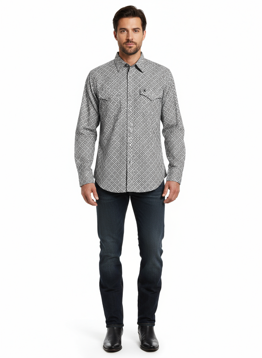 Montero MT4021 Mens Shirt Color:White/Grey