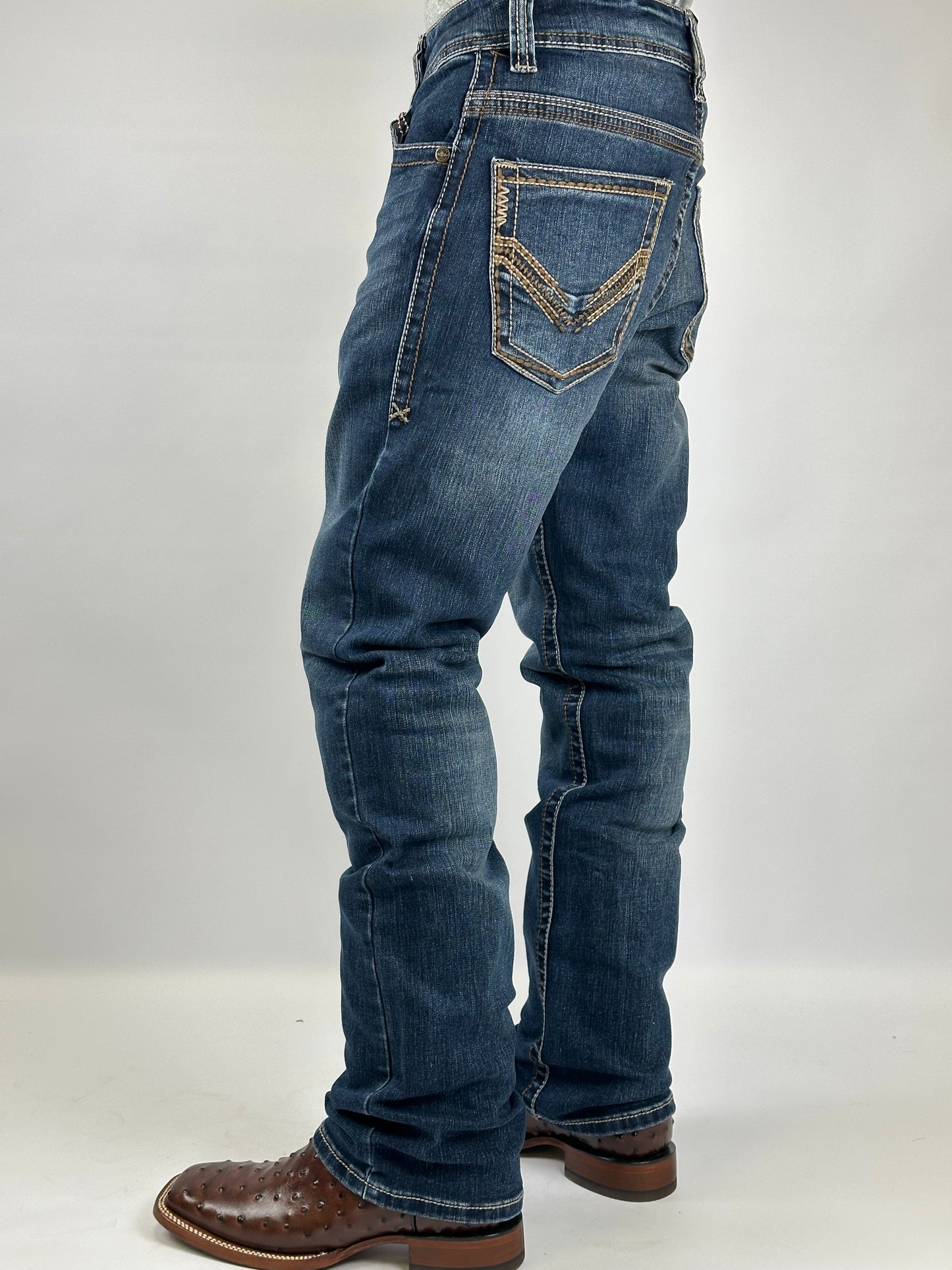 Montero MT4664-DK Dark Blue Men’s Modern Boot Cut Stretch Jeans