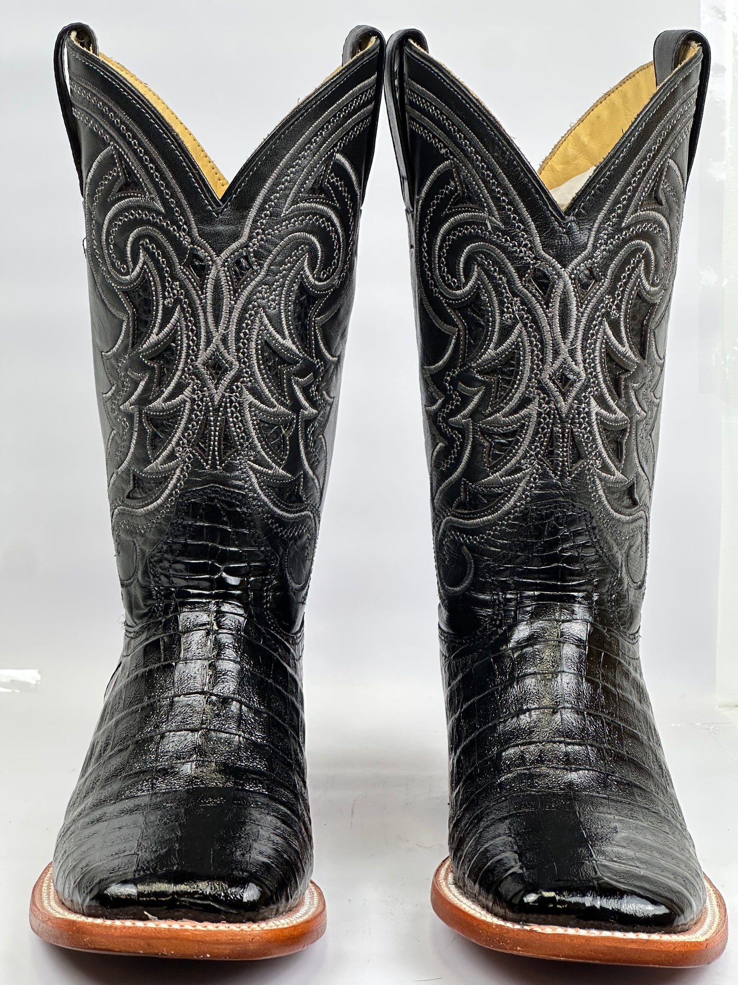 Arango Black Genuine Alligator Belly Exotic Men’s Boots