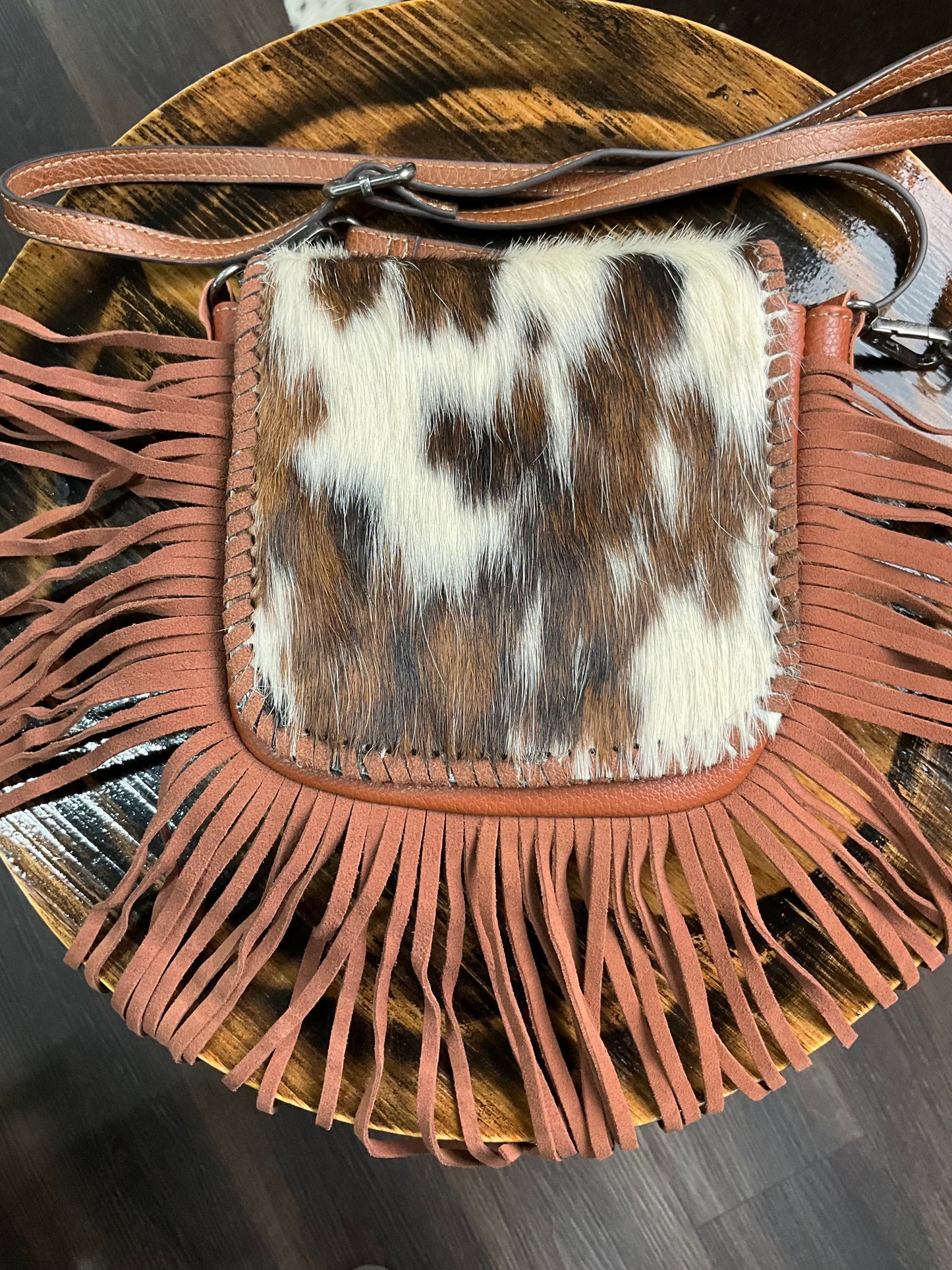 Cowhide fringes purse ( cartera dama flecos y Pelo de vaca )