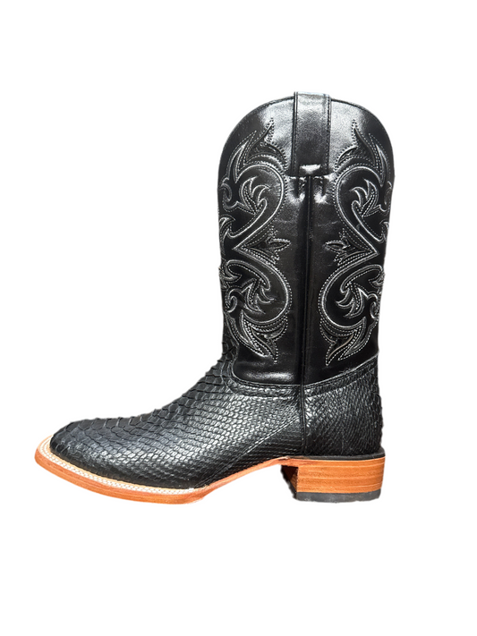 Phyton  plunge black (víbora ) Arango exotic men boot pro-rodeo