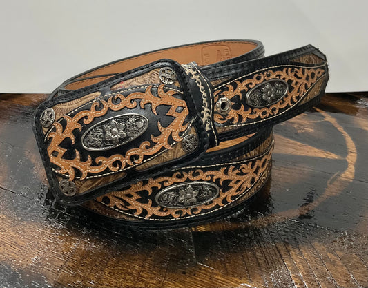 Engraved Floral Belt