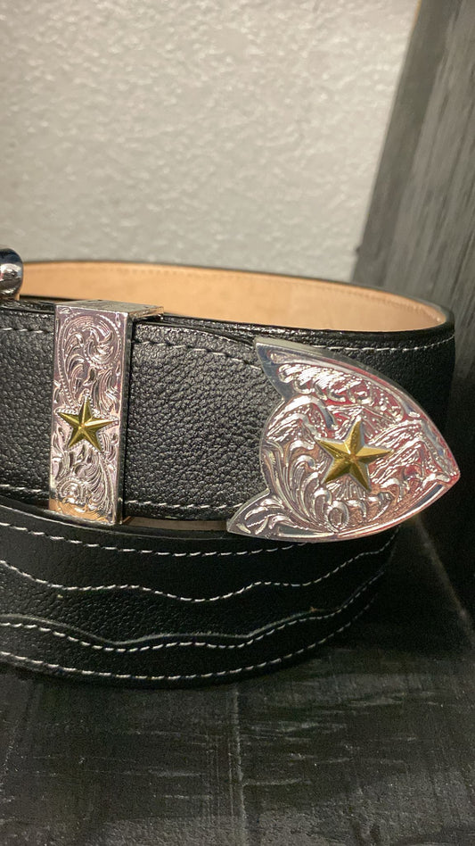 Leather Black Vaquero King Renegado Belt