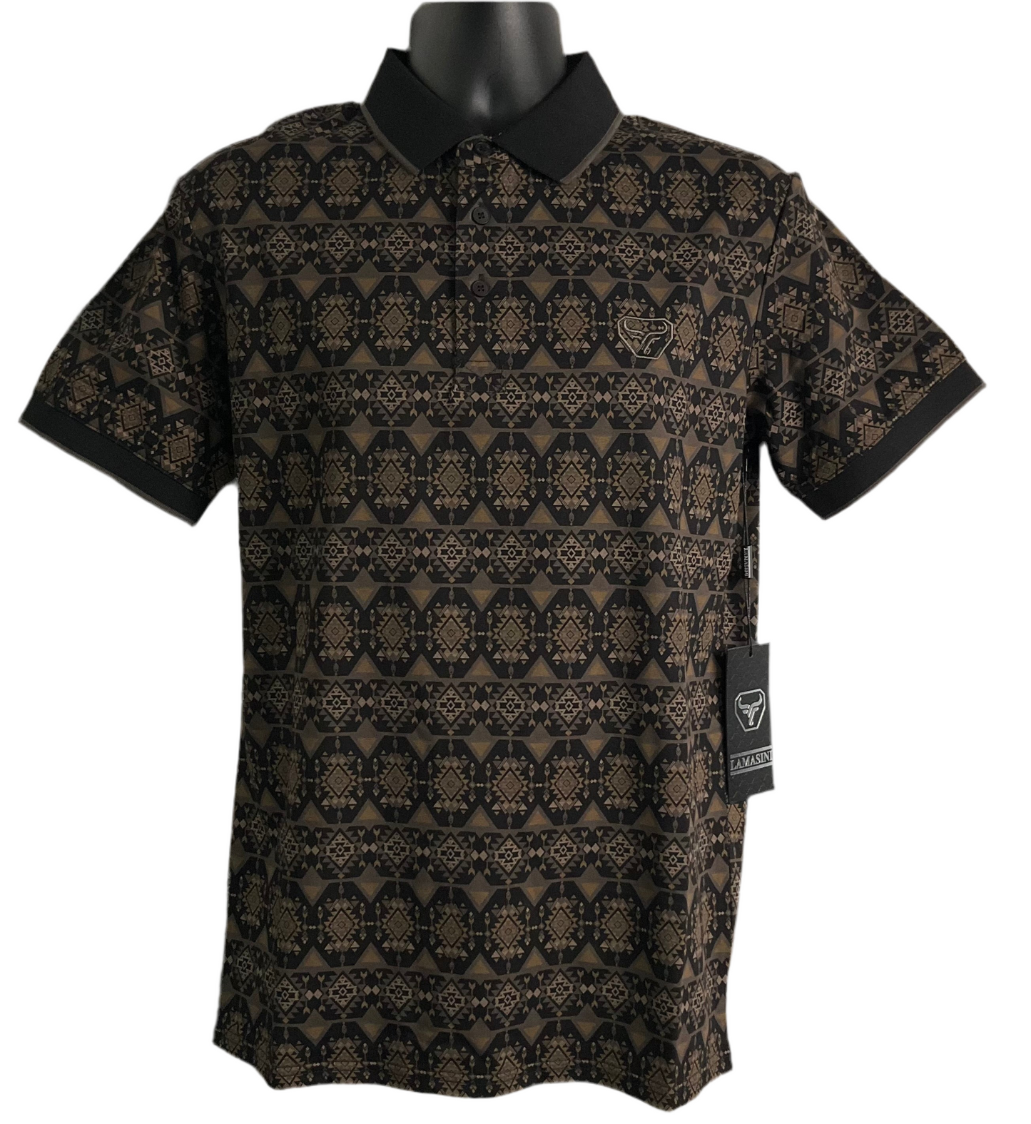Men’s Polo Lamasini LAM28226 Black/Light brown Modern Fit