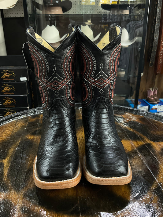 Nicasio Cowboy kids boots python imitation black