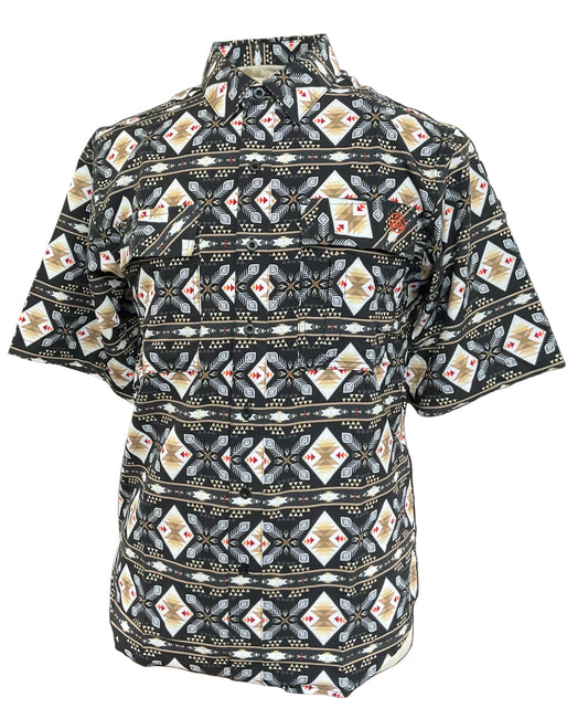 CueroLine Cool Tech Slim Fit Men Shirt Short Sleeve color:Black SKCL2023161