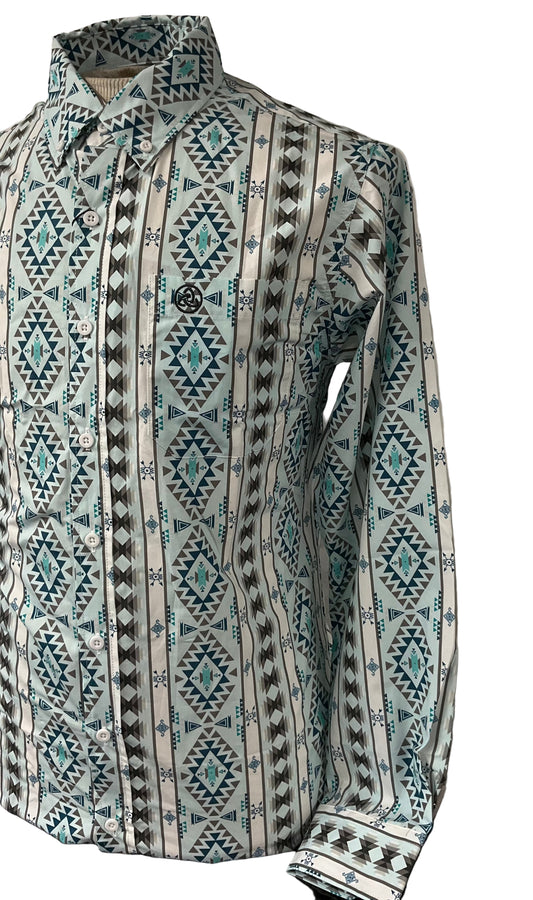 CueroLine Slim Fit Men Shirt Long Sleeve Color:white/blue SKCL2023156