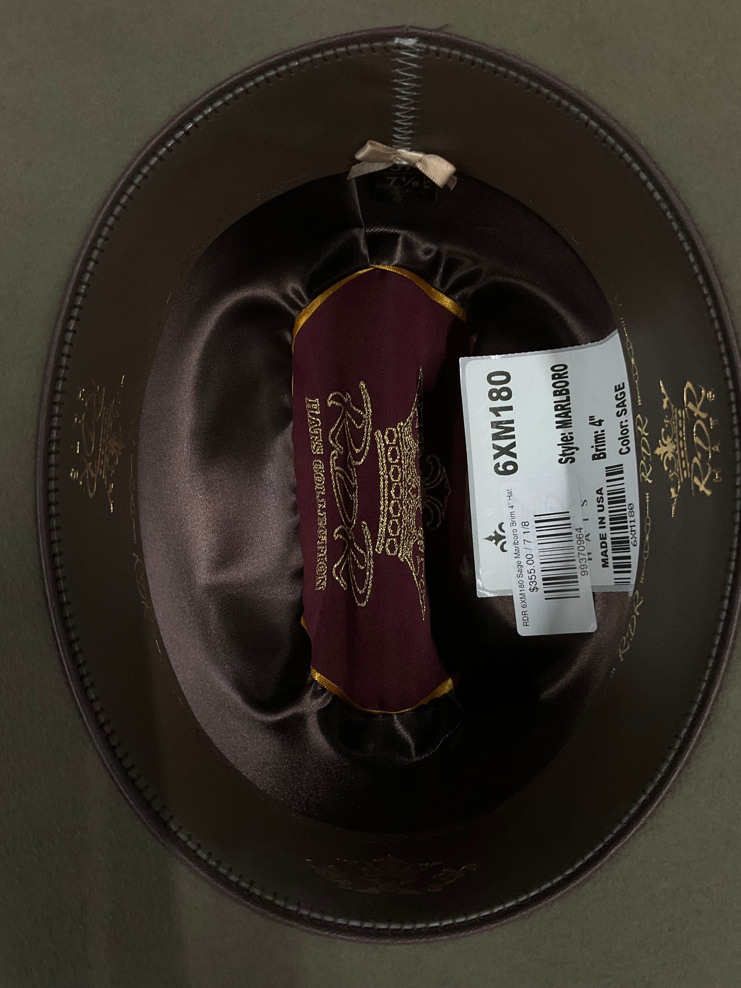 RDR 6XM180 Sage Marlboro Brim 4” Hat