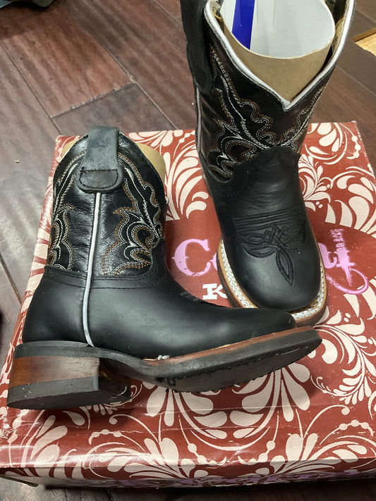 OK corral kids boots black rodeo