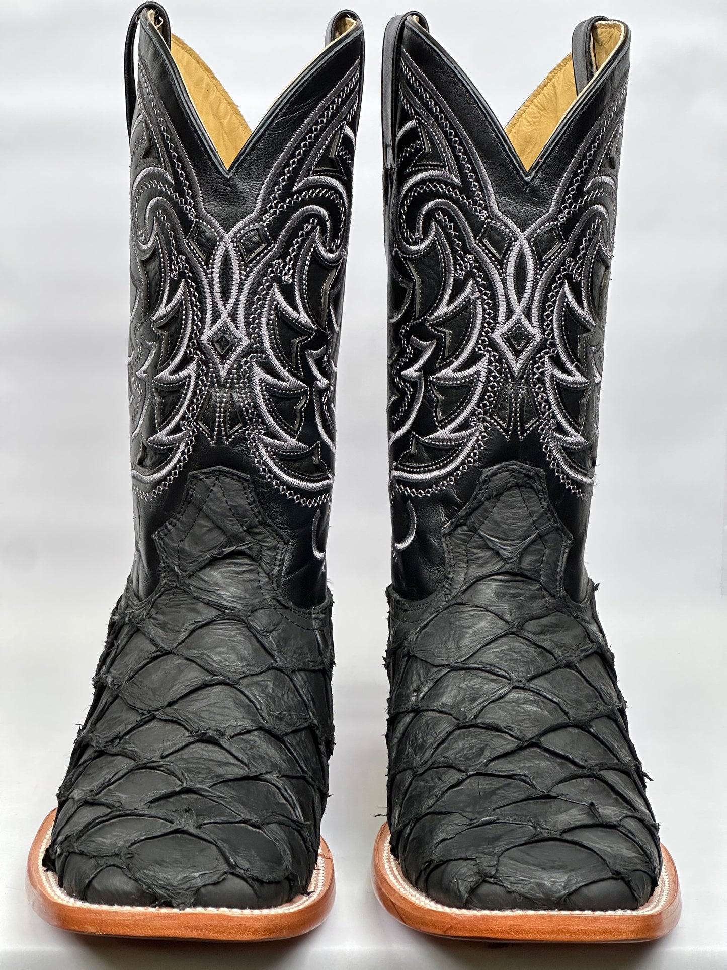Arango Pirarucu Black Exotic Men’s Pro-Rodeo Boots