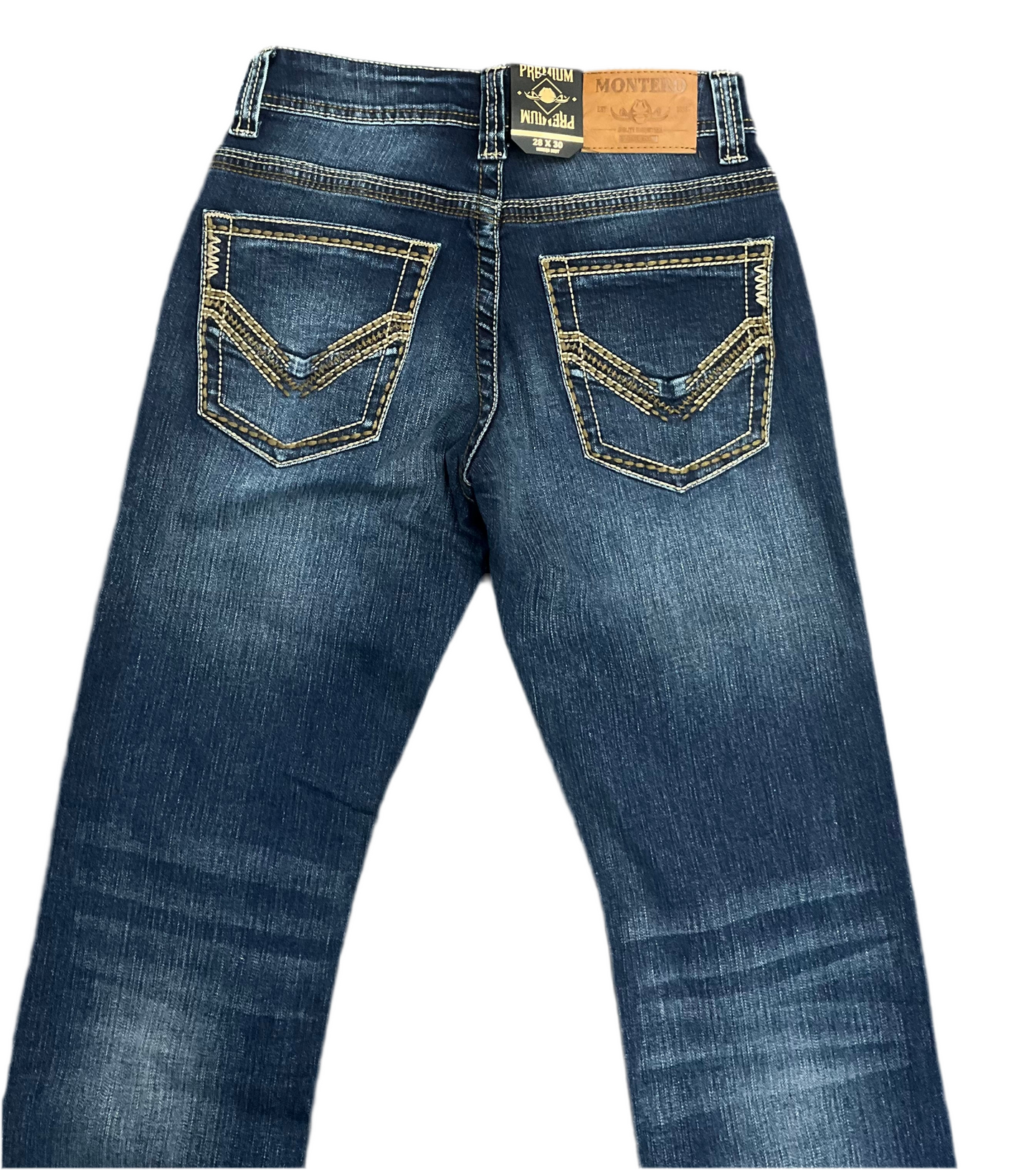 Montero Men’s Jeans Premium MT4664-DK modern Boot ( Dark Blue )