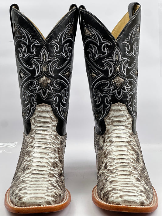 Arango Natural python pro rodeo square toe boots