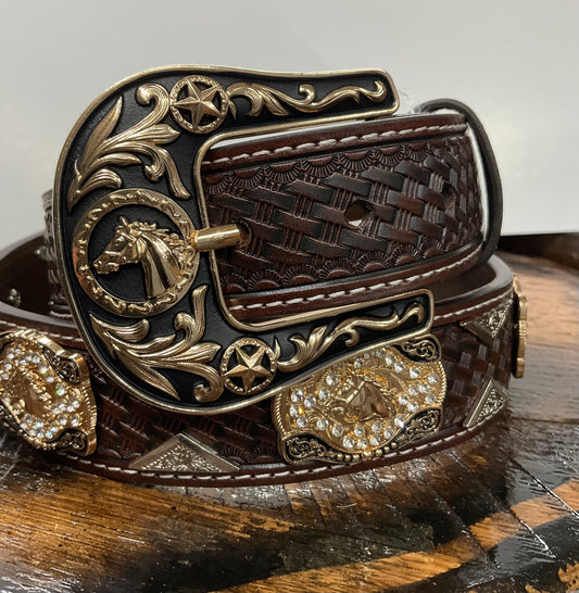 Brown Men Western Belt