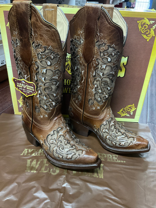 Bota de mujer Jar Boots Miel/Miel crater picuda