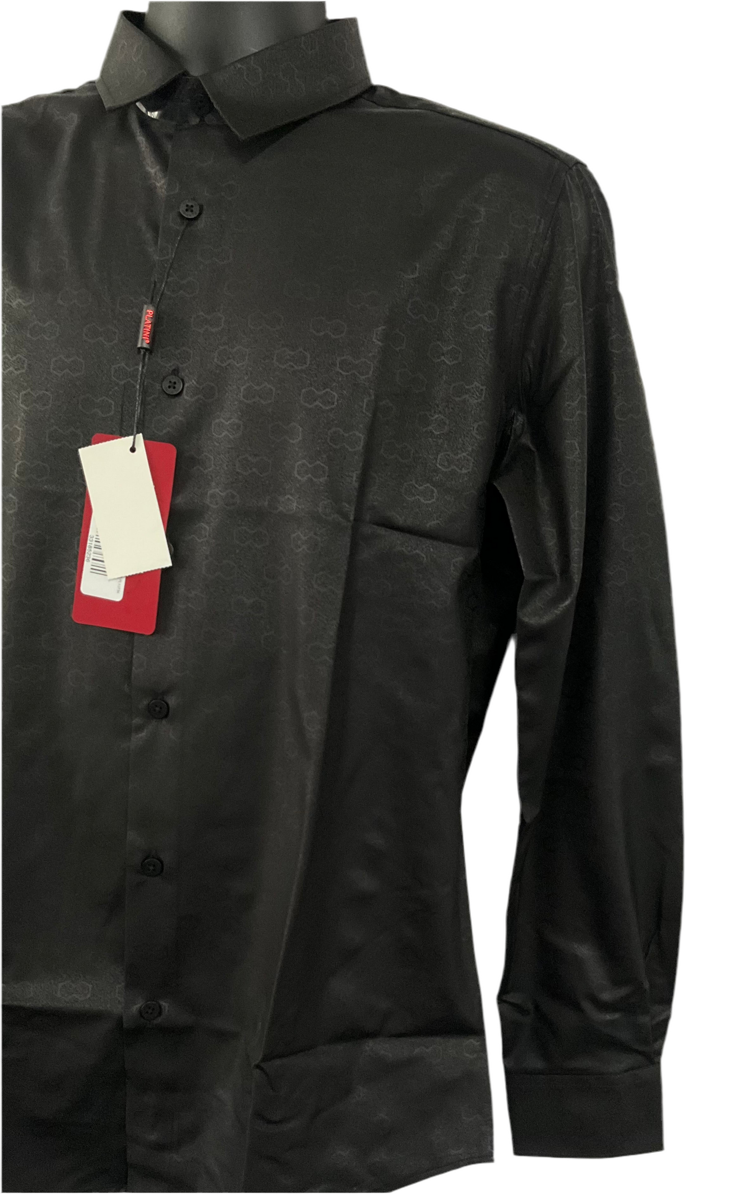 Platini Mens Shirt Modern Fit Black FPL10734