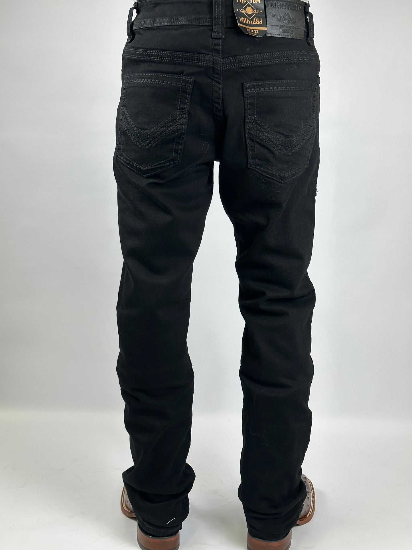 Montero Men’s Modern Boot Cut Stretch Jeans | Black | MT4664-BLK