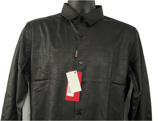 Platini Mens Shirt Modern Fit Black FPL10734