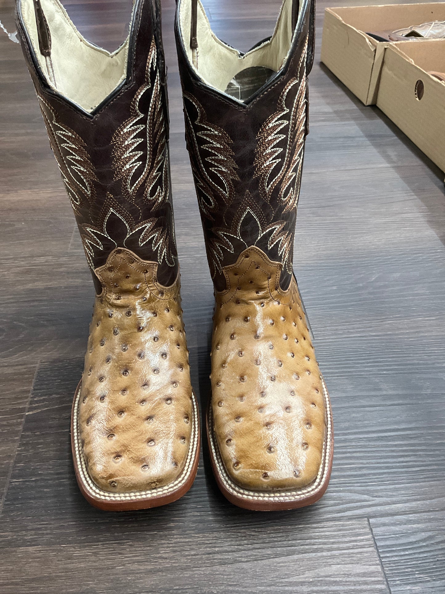RDR men boots ostrich print orix pro-rodeo