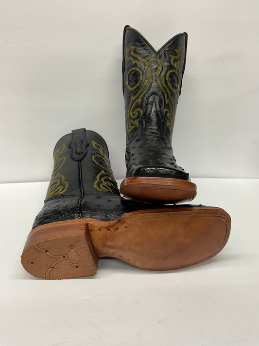 Ostrich black (avestruz negro ) the stage coach young size exotic boot pro-rodeo