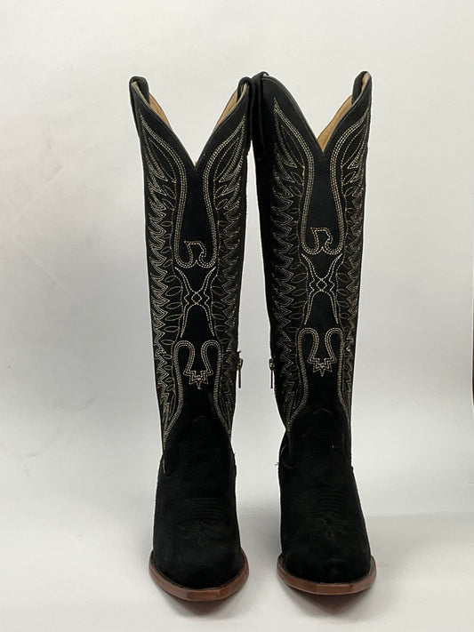 Reyme 55176 Black Suede Women’s Tall Western Boots