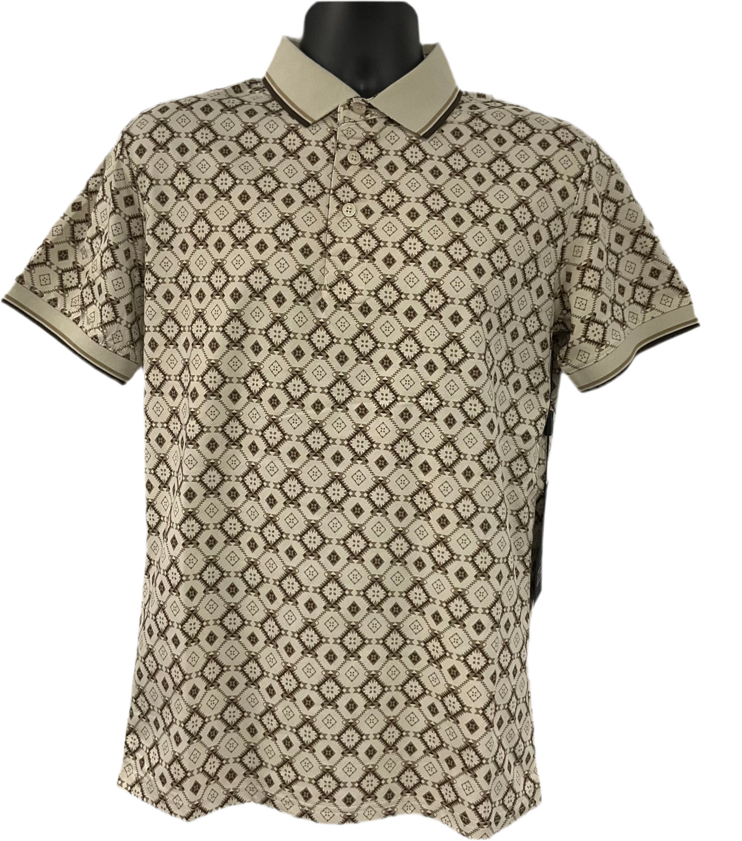 Lamasini Men’s Polo LAM28224 Beige/ Brown Modern fit