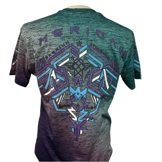 American Fighter MTHWS SS Mens T shirt Blue Purple/Azul Morado (Playera Caballero) Manga Corta