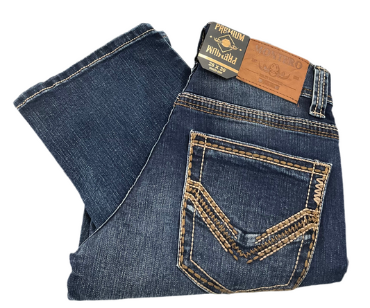 Montero Men’s Jeans Premium MT4664-DK modern Boot ( Dark Blue )