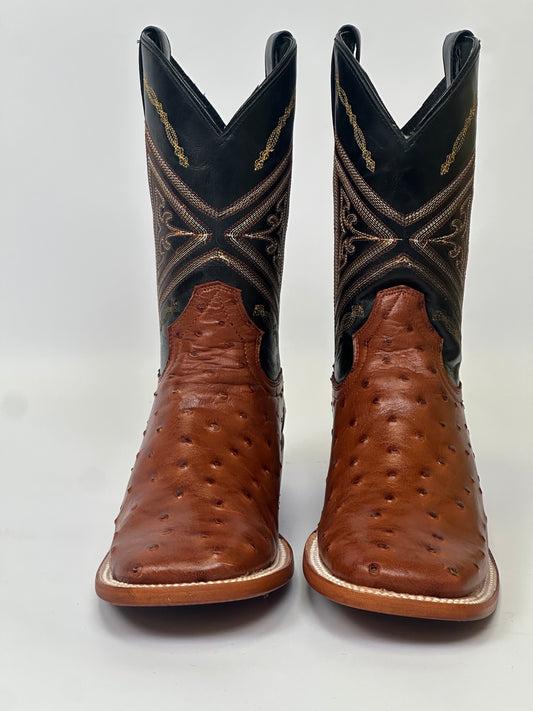 Arango Ostrich Print Cognac Men’s Pro-Rodeo Western Boots