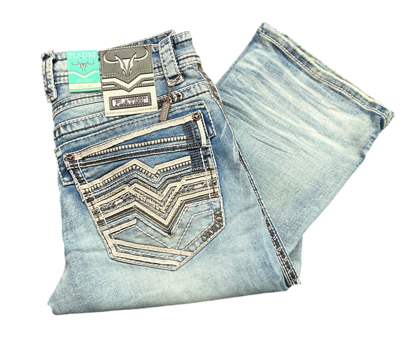 Platini Mens Jeans Double Stitched PHD10762