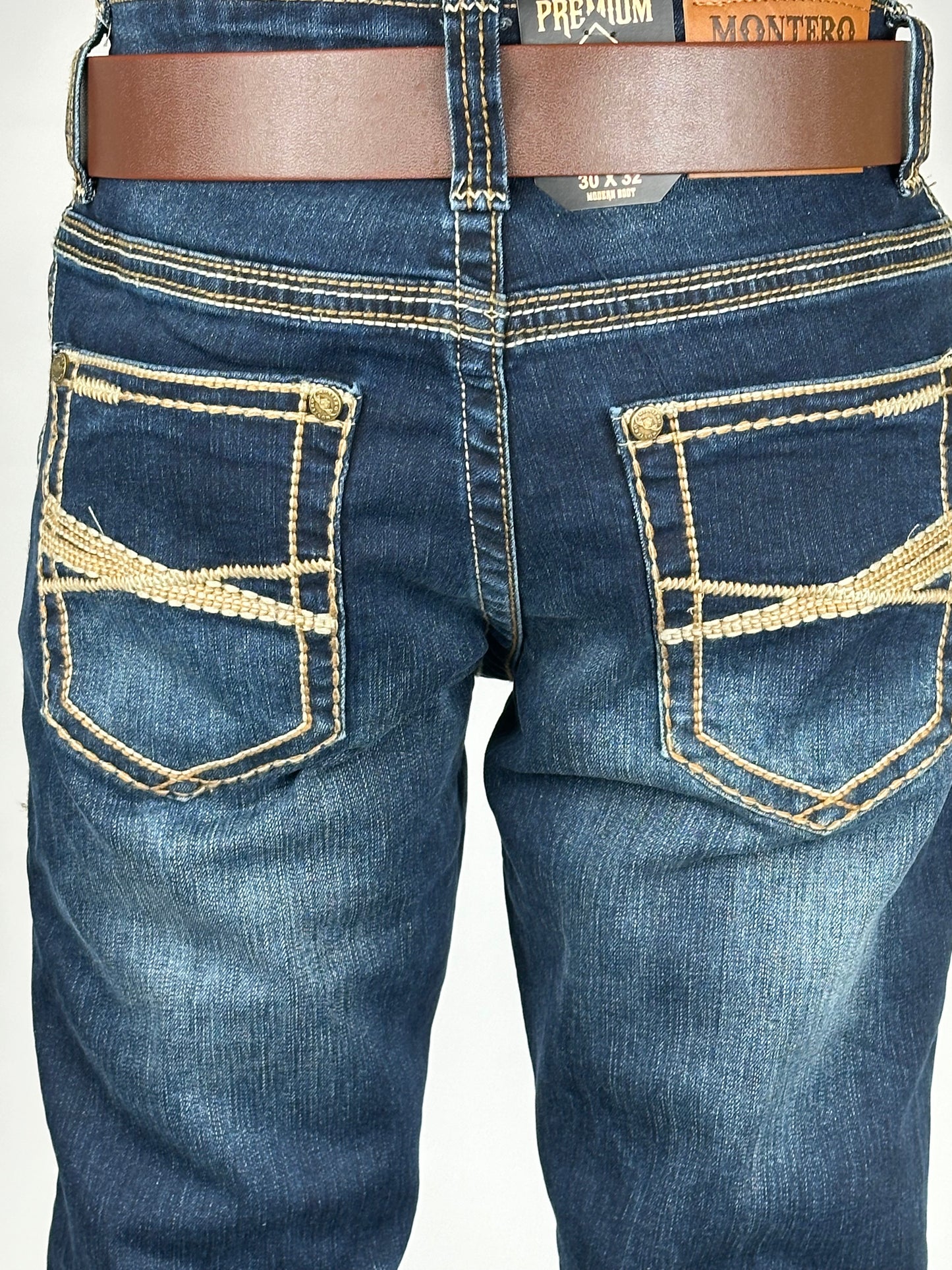 Montero MT4675-DK Dark Wash Men’s Modern Boot Cut Jeans
