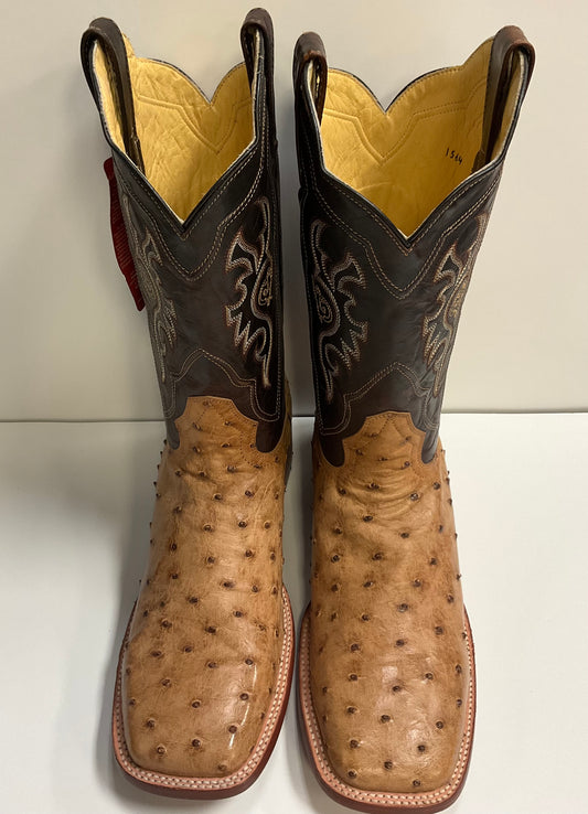 Avestruz/ostrich Brucciato Umber pro rodeo Arango Exotic Men Boot