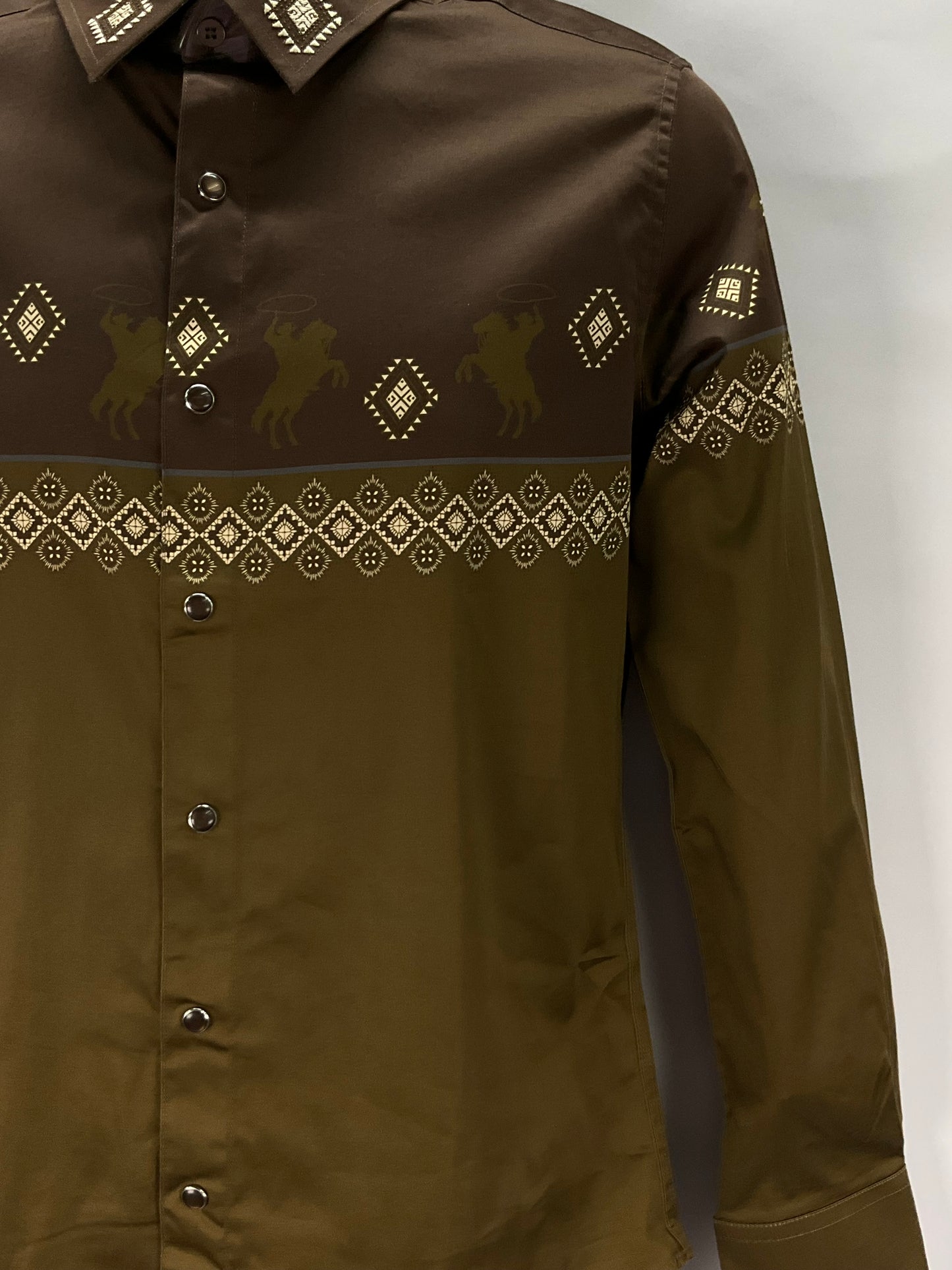 Platini Men Shirt AFL11333 Brown Long sleeve