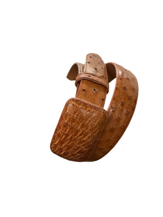 Exotic Cogñac Ostrich Belt