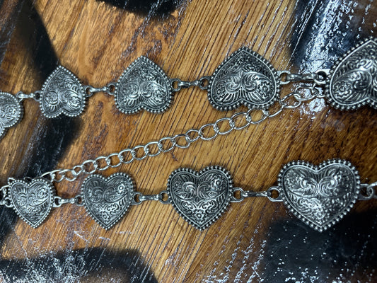 Cinto/Belt Niña/Kids Corazonez/Hearts Plateado/Silver