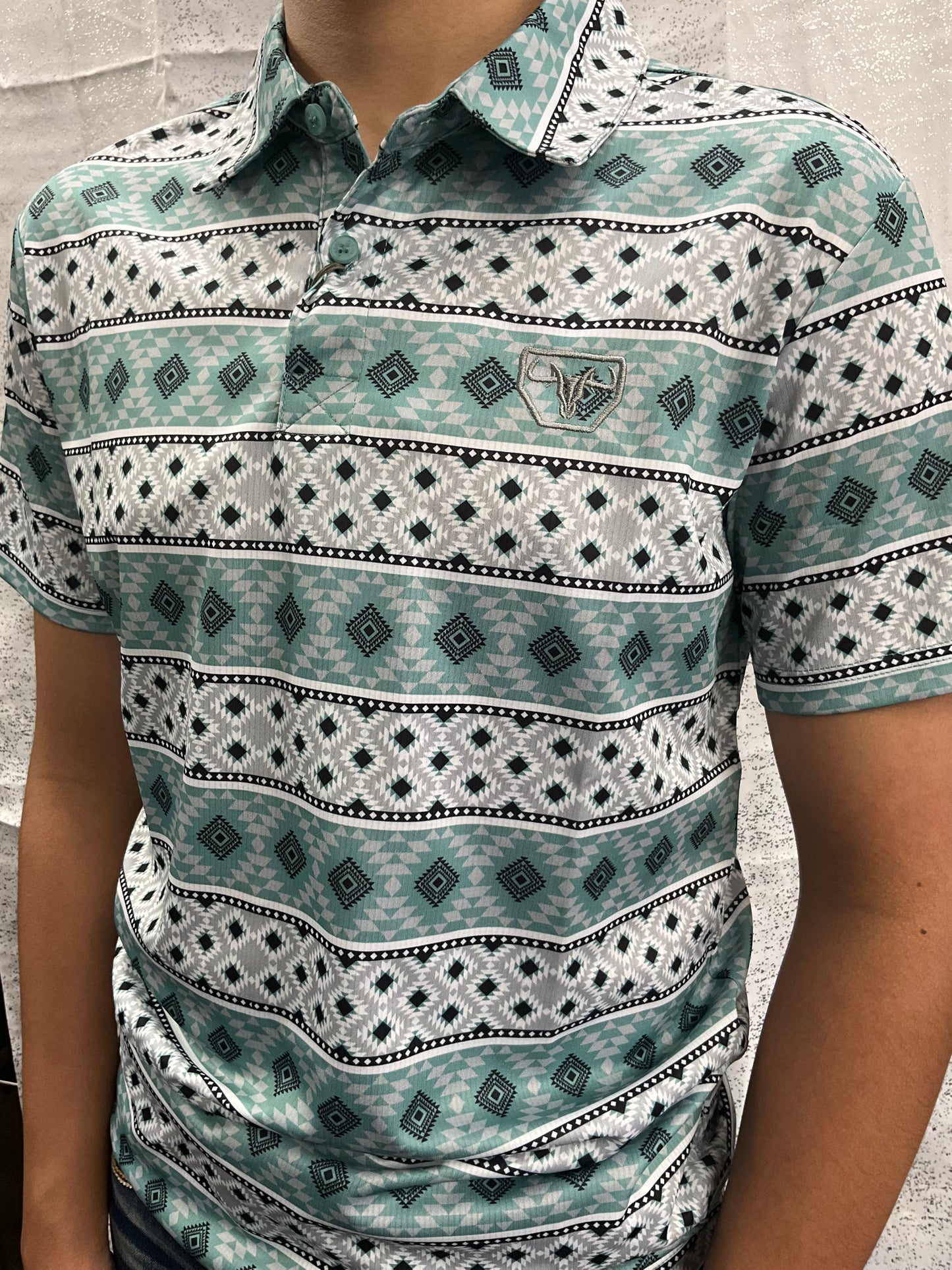 Platini Men’s polo PGP11014 Blue ( diseños en triángulos)