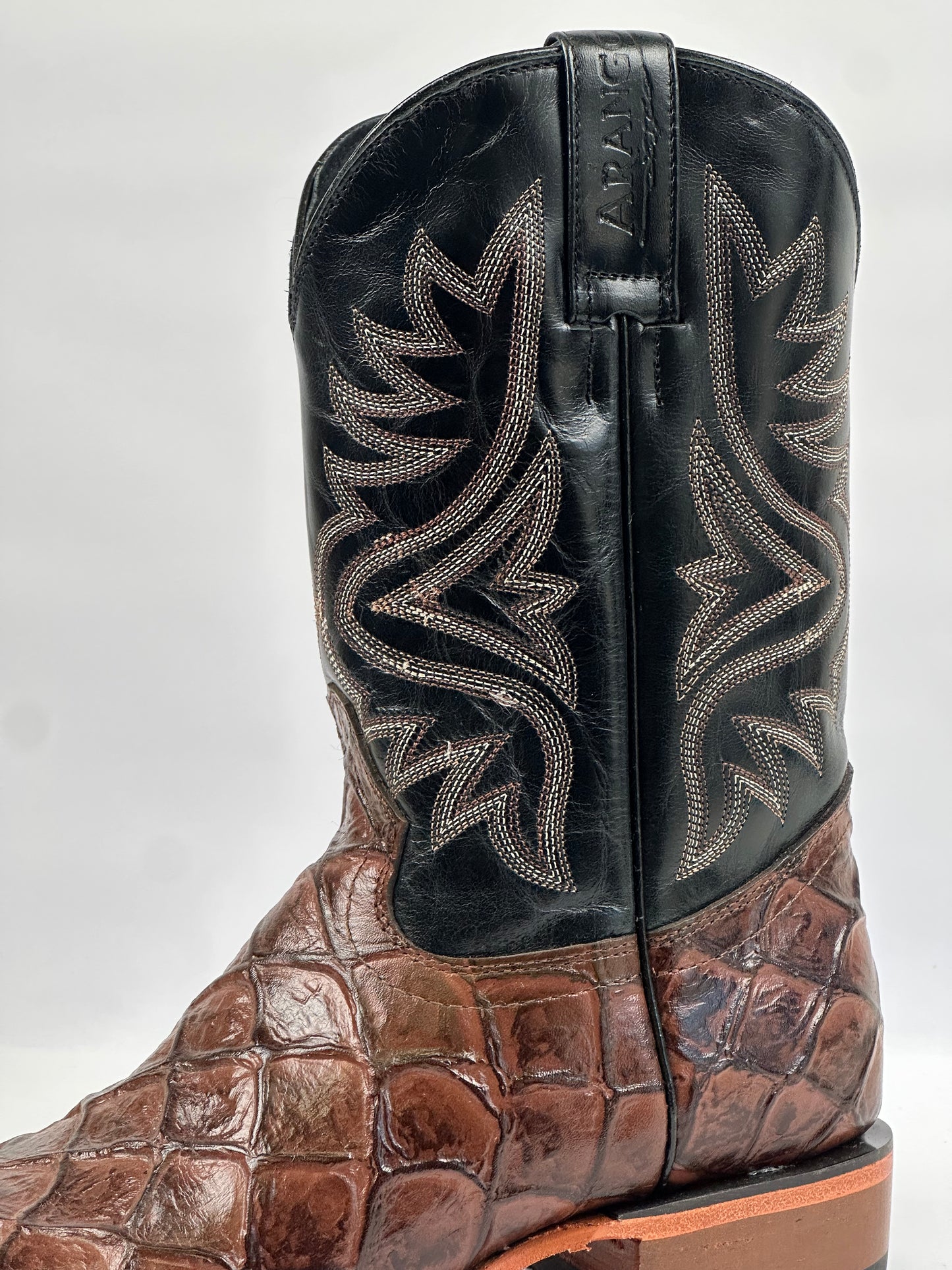 Arango Pirarucu Fish Print Tobacco Pro-Rodeo Men’s Western Boots