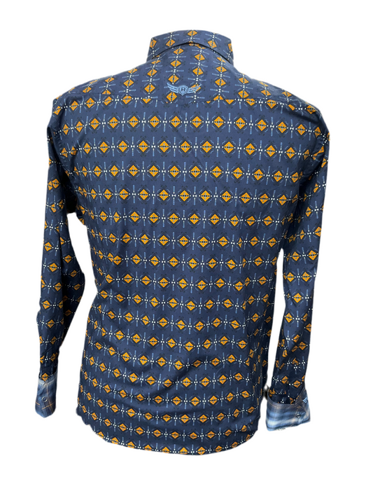 Ariat Peacoat/Azul Marino Stretch Made For Speed Long Sleeve/Manga Larga Mens Shirt (Camisa Caballero)