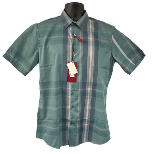 Platini Stretch Modern Fit Blue/Azul stripes/rayas Mens Shirt (Camisa Caballero) Short sleeve Manga Corta