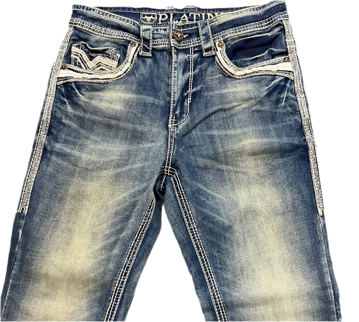 Pantalón Platini men doble costura Style PHD10766 blue Boot Cut