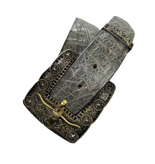 Exotic Alligator Grey Belt